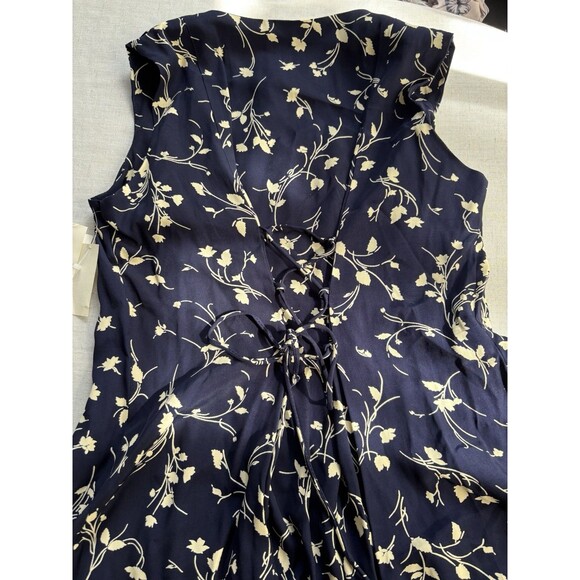 NWT E.D. Michaels by Melanie Druker Vintage Navy Floral Midi Dress Size 12 Boho - Picture 3 of 10